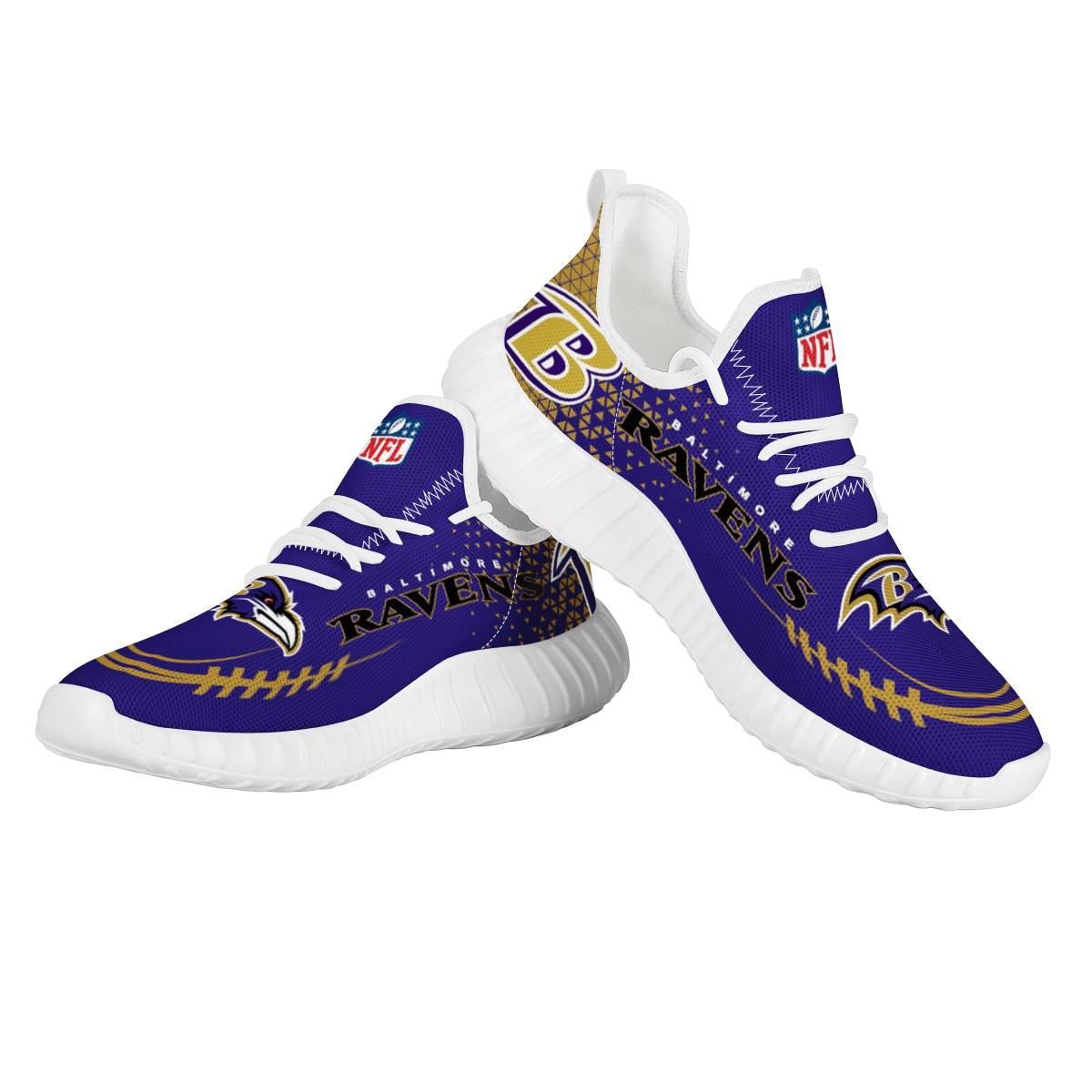 Men's Baltimore Ravens Mesh Knit Sneakers/Shoes 014